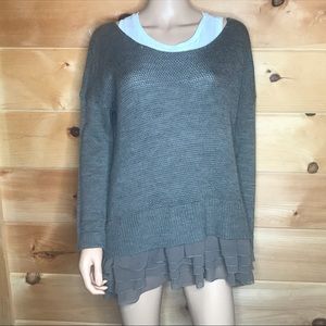 Soft Surroundings ruffled wool sweater, PL